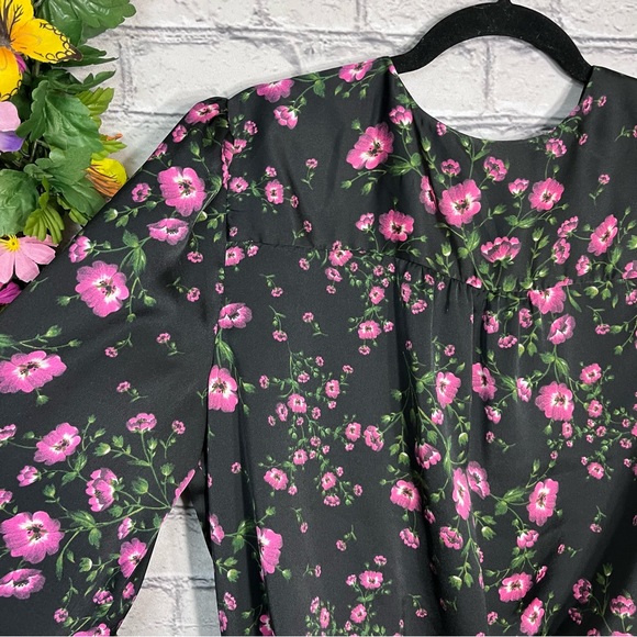 /Banana Republic Floral Printed Long Sleeve V Neck Wrap Blouse Size Large - Picture 7 of 15